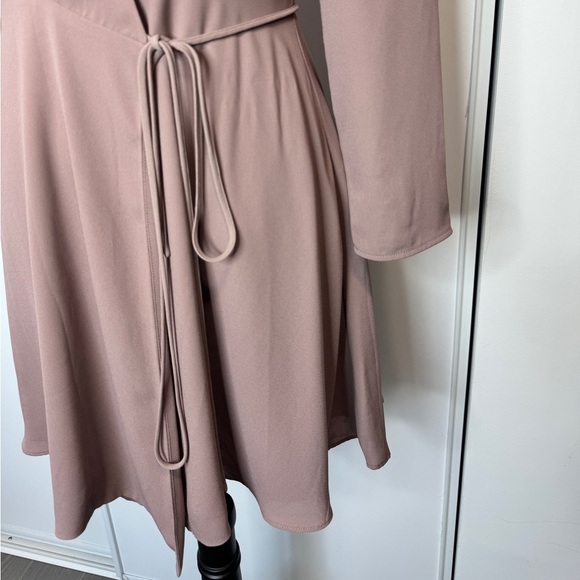Aritzia Babaton Wrap Long Sleeve Dress Rose - Picture 9 of 10